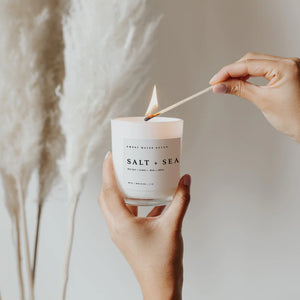 Salt + Sea White Jar Candle