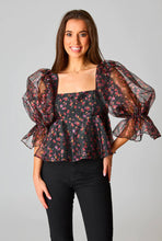 Buddy Love Puff Sleeve Peplum Top