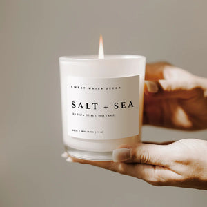 Salt + Sea White Jar Candle