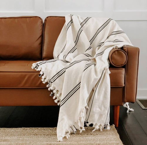 Turkish Cotton Blanket Triple Stripe