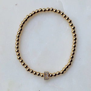 Beaded Gold Initial Bracelet