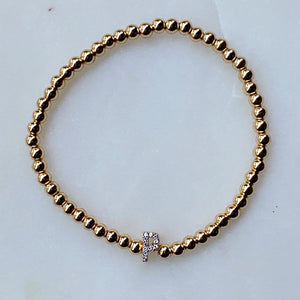 Beaded Gold Initial Bracelet