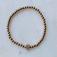 Beaded Gold Initial Bracelet