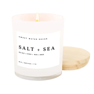 Salt + Sea White Jar Candle