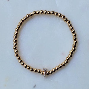 Beaded Gold Initial Bracelet