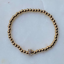 Beaded Gold Initial Bracelet