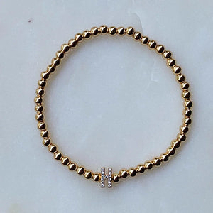 Beaded Gold Initial Bracelet