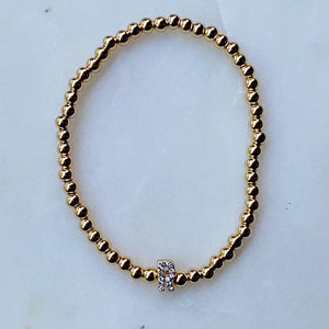 Beaded Gold Initial Bracelet