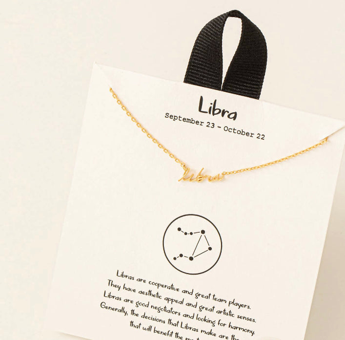 Libra Script Necklace