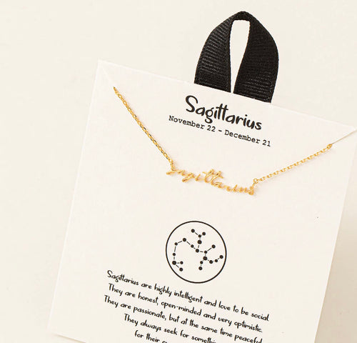 Sagittarius Script Necklace