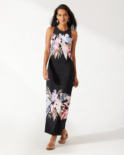 Tommy Bahama Black Floral Maxi Dress