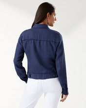 Tommy Bahama Raw-Edge Navy Linen Jacket