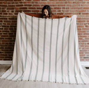 Turkish Cotton Blanket Triple Stripe