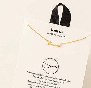 Taurus Script Necklace