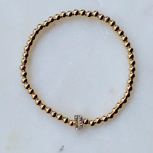 Beaded Gold Initial Bracelet