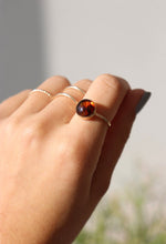 Amber Stone Gold Ring