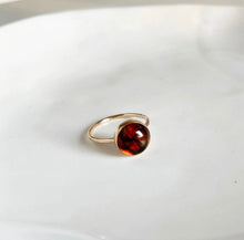 Amber Stone Gold Ring